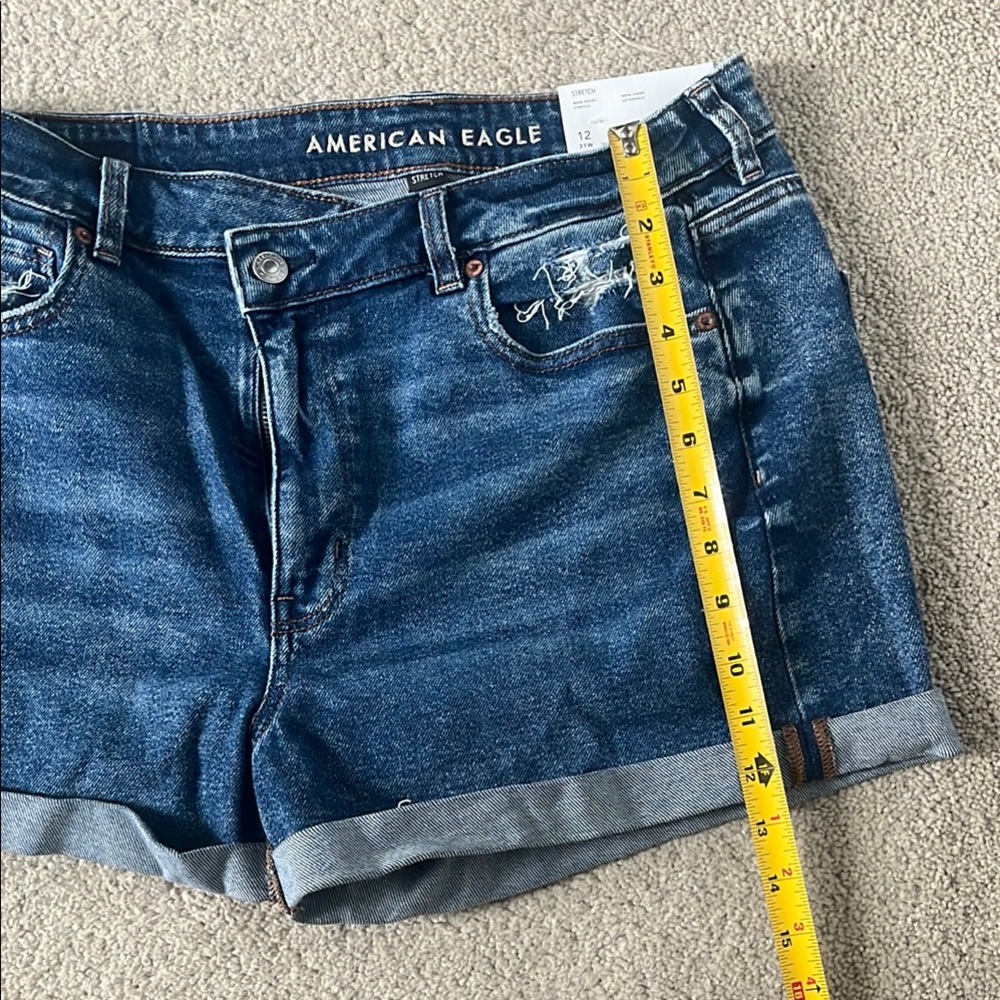 American Eagle Outfitters Women's Blue Denim Mom Shorts